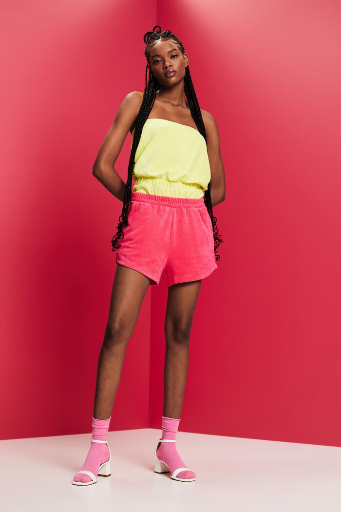 Recycled: terry beach jumpsuit, LIME YELLOW, detail image number 1