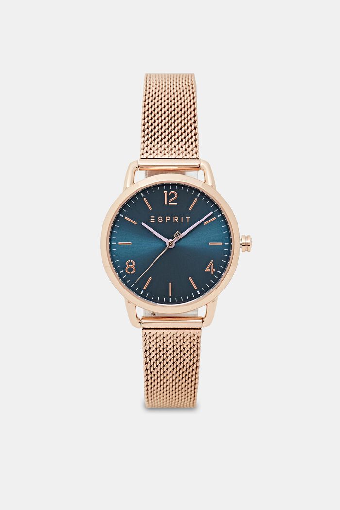 Stainless steel watch with a mesh strap