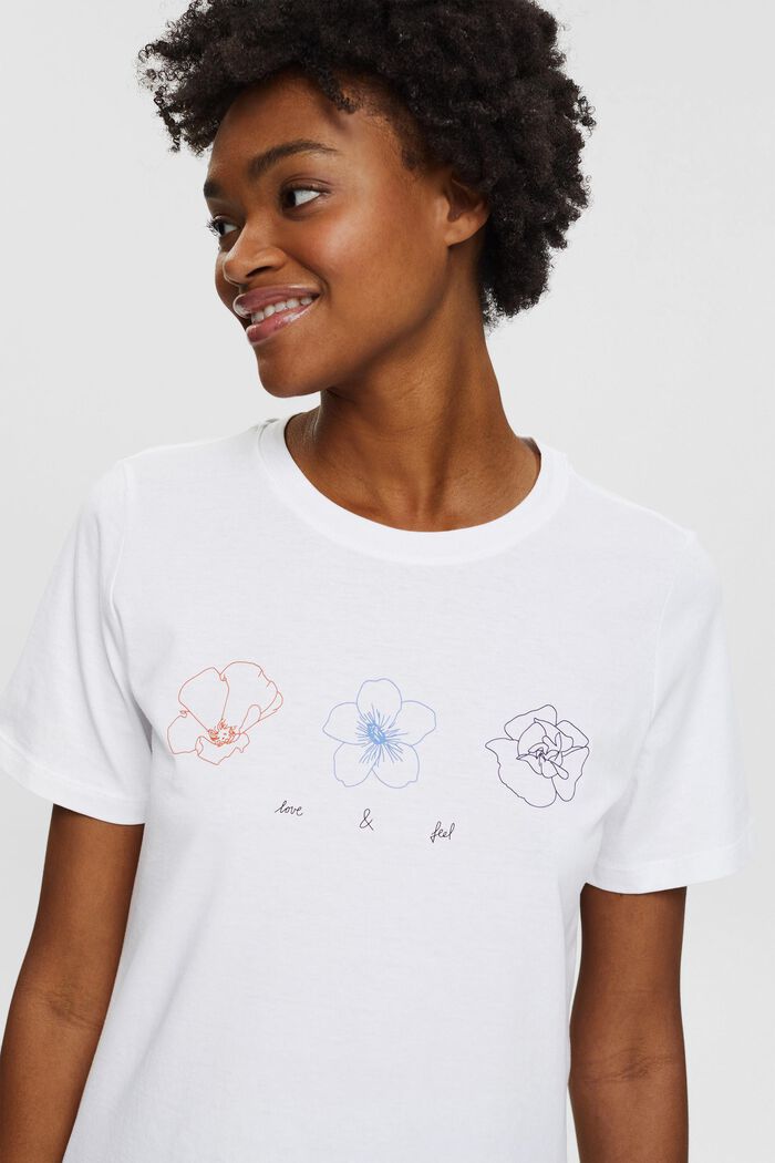 Printed T-shirt, 100% organic cotton, WHITE, overview
