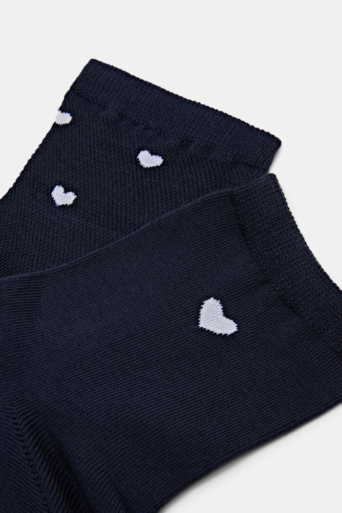 2-Pack Heart Socks, SPACE BLUE, detail image number 2