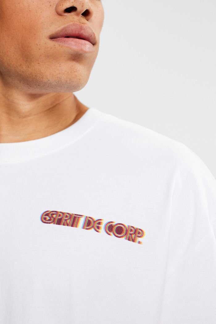 Oversized T-shirt with a logo print, WHITE, detail image number 2