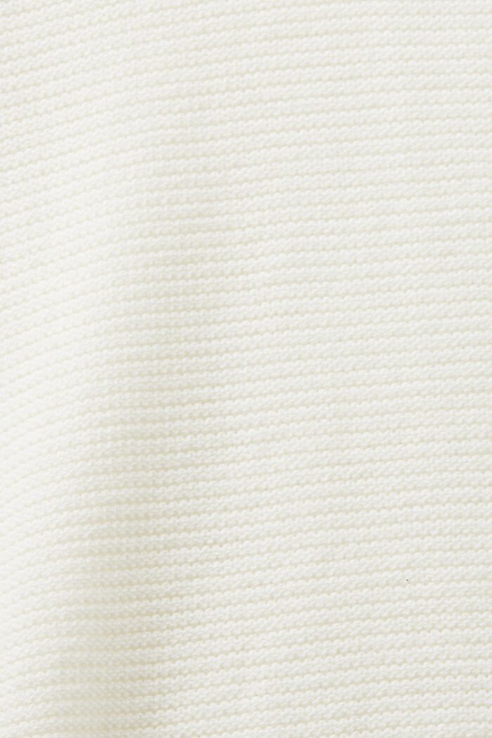 Textured knit V-neck jumper, OFF WHITE, detail image number 5