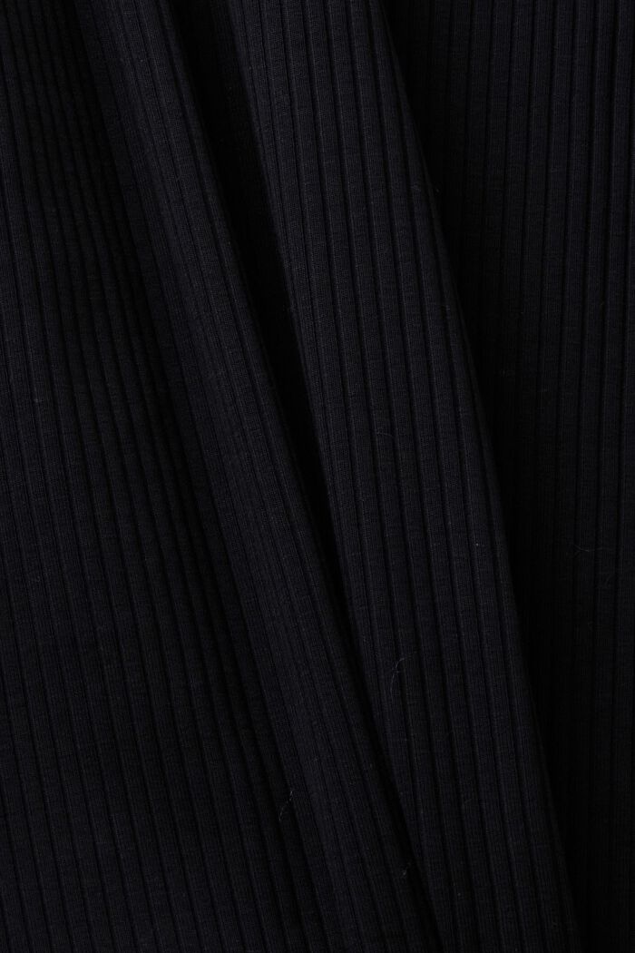 Ribbed midi dress with cut out shoulder detail, BLACK, detail image number 5