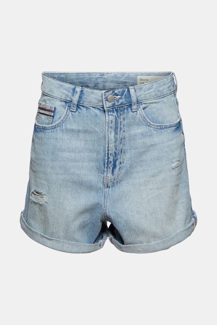 Denim shorts made of 100% organic cotton, BLUE LIGHT WASHED, detail image number 8