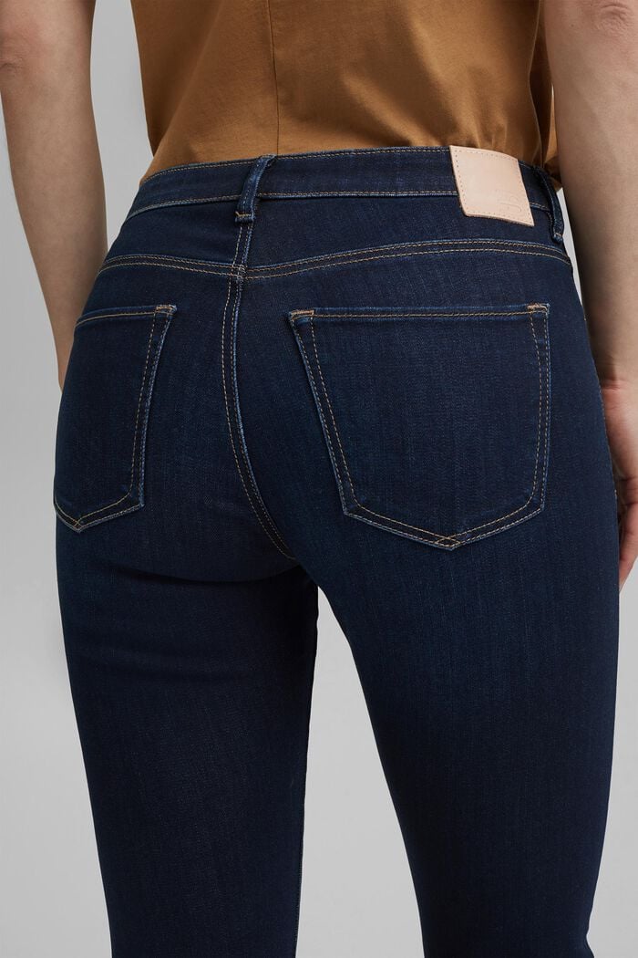 Stretch jeans containing organic cotton, BLUE DARK WASHED, detail image number 0