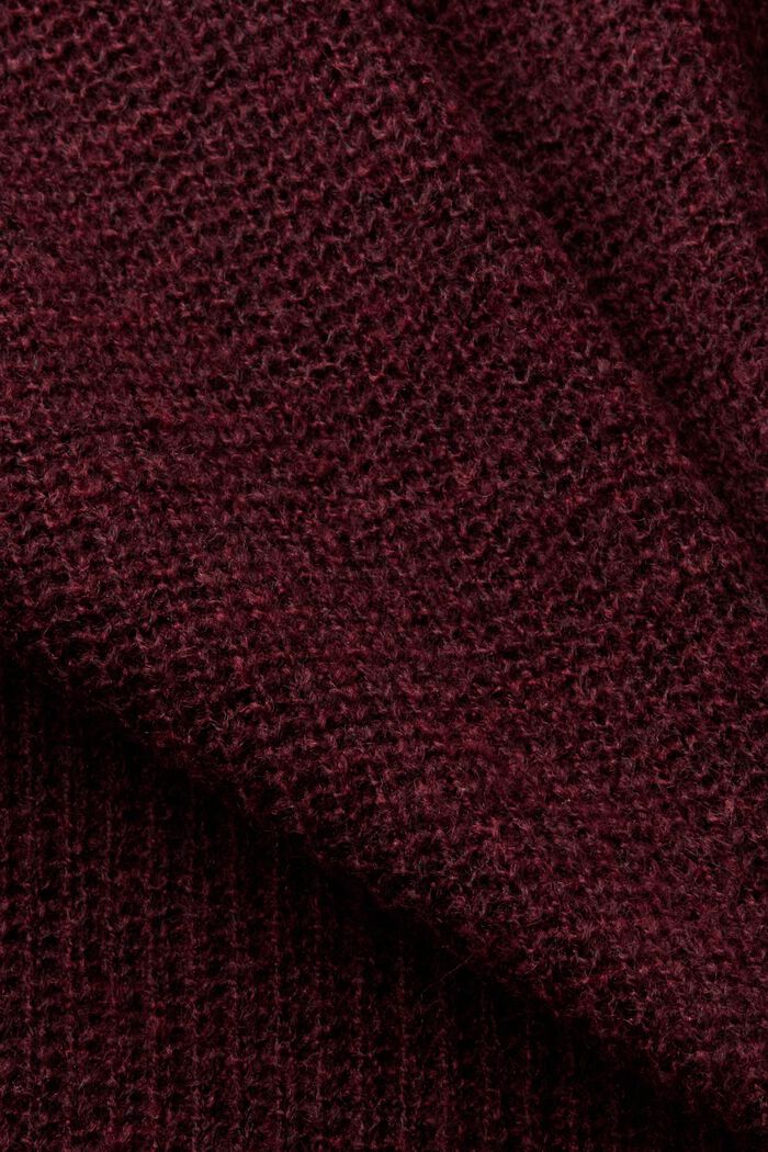 Cowl Neck Sweater, BORDEAUX RED, detail image number 5
