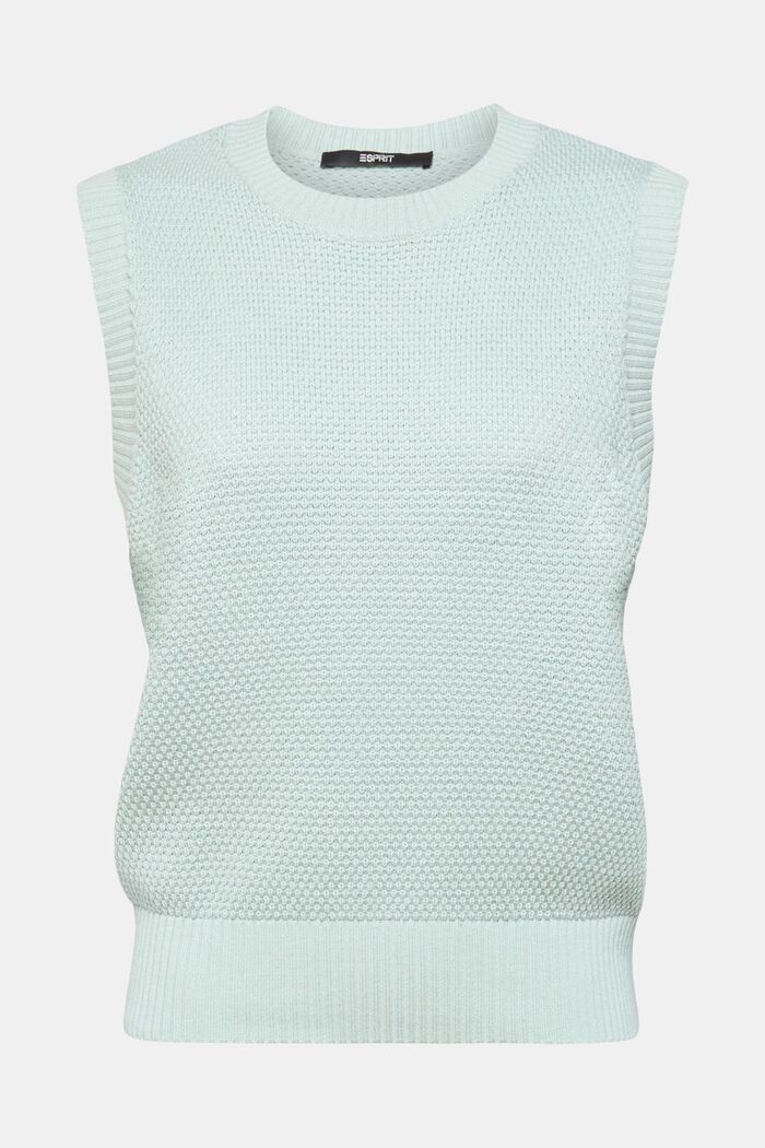 Sleeveless jumper, cotton blend, LIGHT AQUA GREEN, detail image number 2