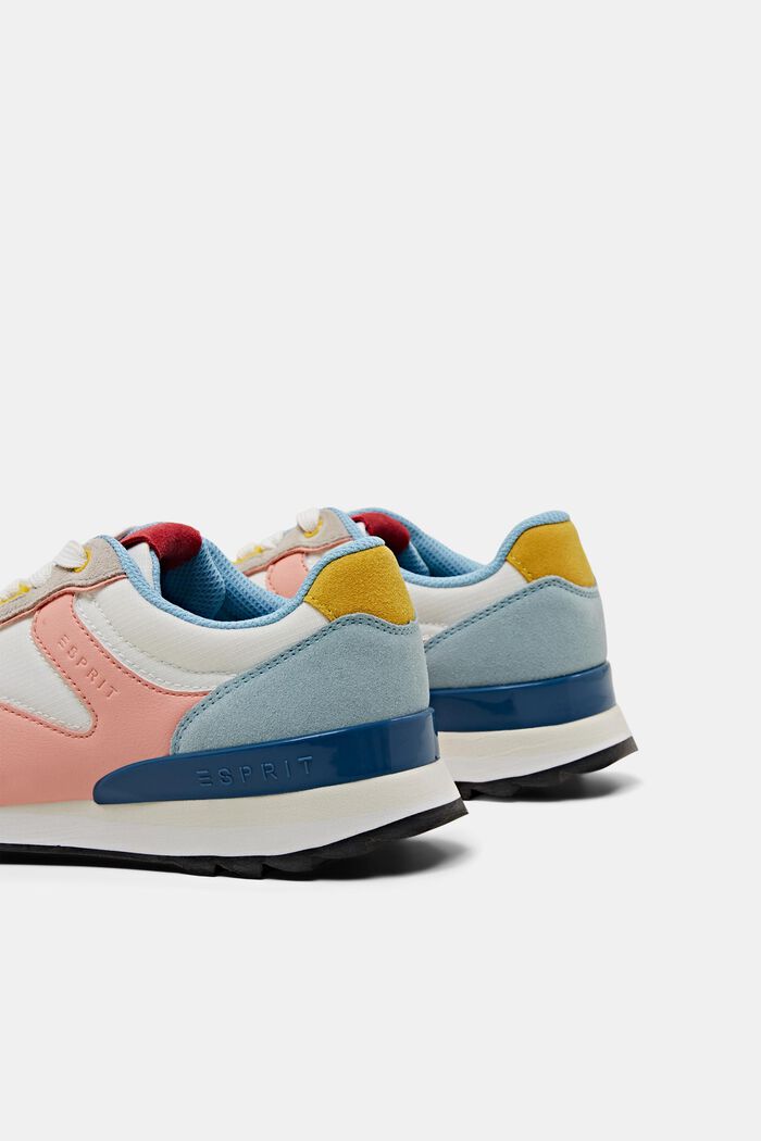 Multi-coloured trainers with real leather, SALMON, detail image number 2