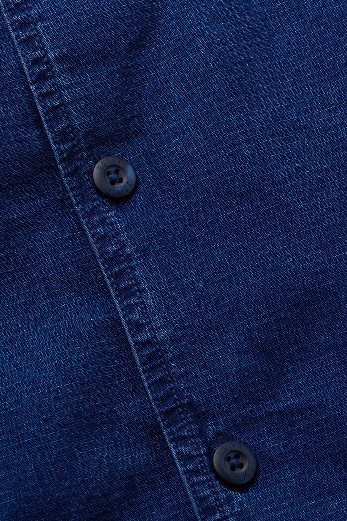 Short sleeve jeans shirt, 100% cotton, BLUE DARK WASHED, detail image number 6