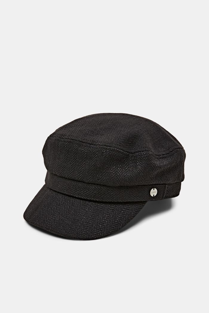 Structured Military Cap, BLACK, detail image number 0