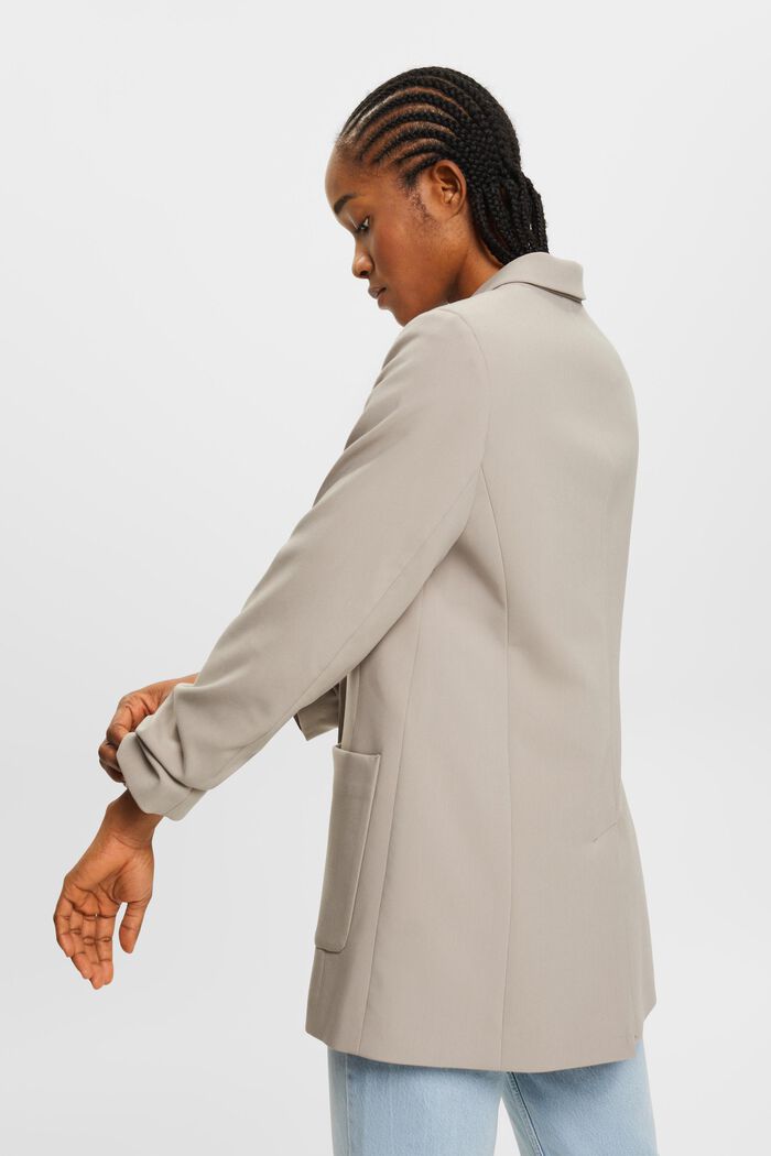 Ruched sleeve blazer, TAUPE, detail image number 3