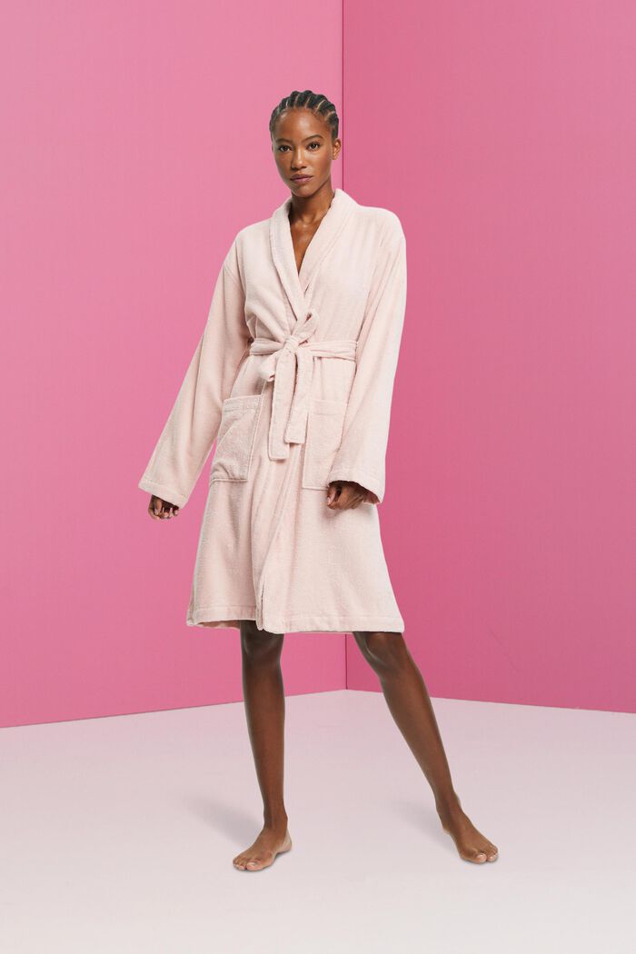 Unisex bathrobe, 100% cotton, ROSE, detail image number 1
