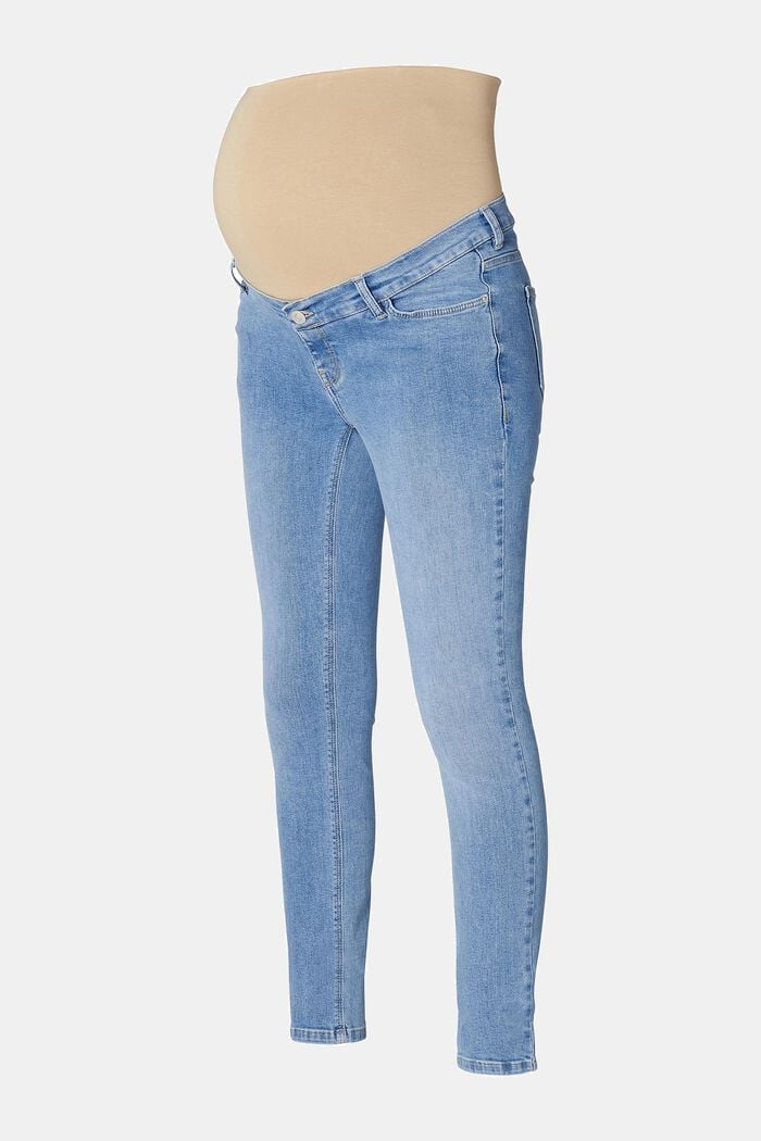 Jeans with an over-bump waistband, organic cotton