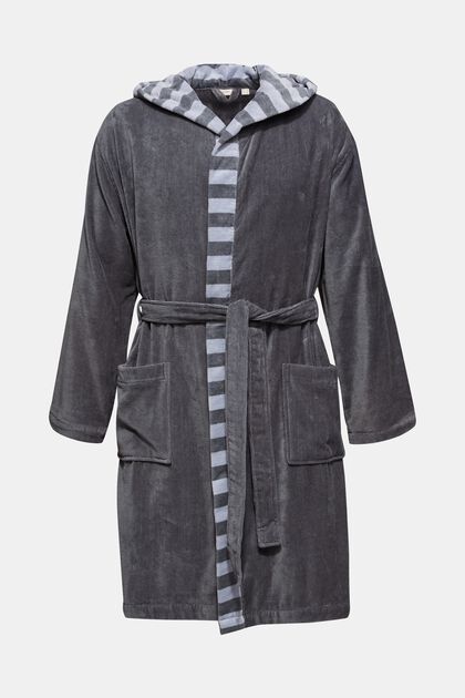 ESPRIT - Mens striped bathrobe, 100% cotton at our online shop