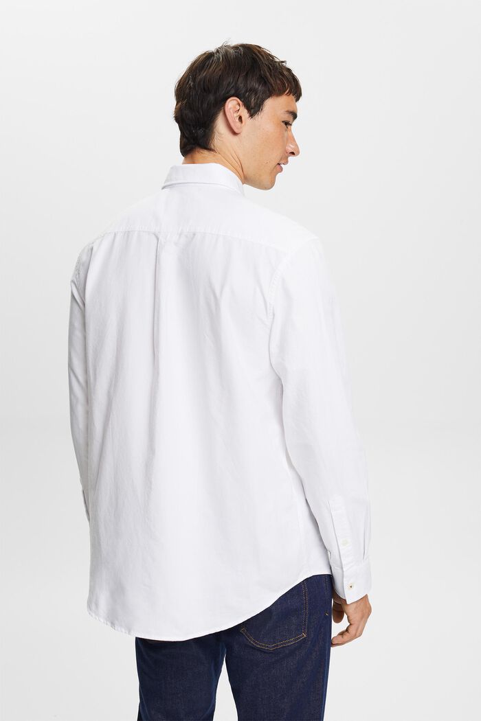 Cotton-Poplin Button Down Shirt, WHITE, detail image number 4