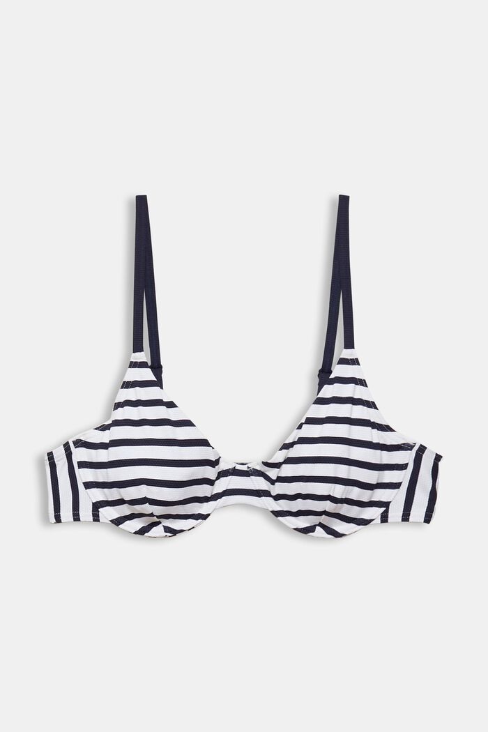 Recycled: Underwire top with stripes, NAVY, detail image number 1