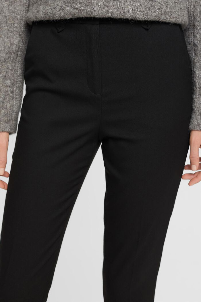 Mid-rise tapered leg trousers, BLACK, detail image number 2