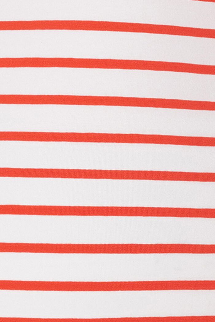 MATERNITY Organic Cotton-Blend Striped T-Shirt, MISSION RED, detail image number 4
