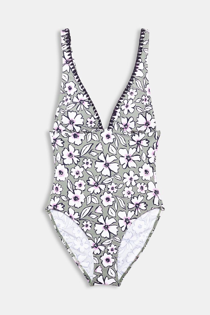 Made of recycled material: printed padded swimsuit