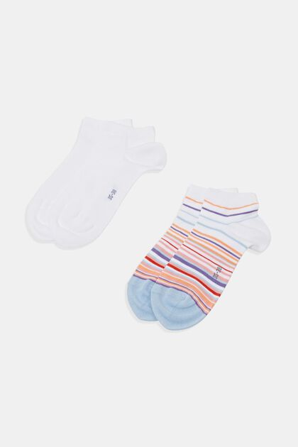 2-pack of colourful trainer socks, organic cotton