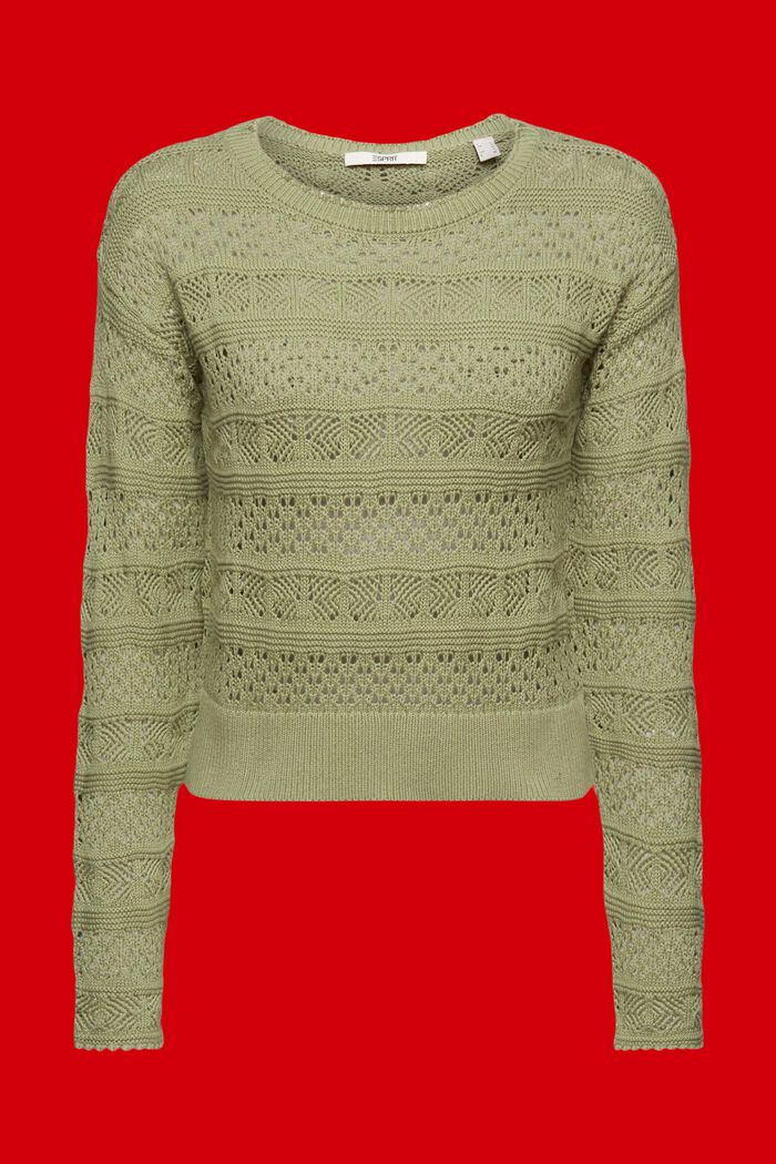 Structured sustainable cotton jumper, LIGHT KHAKI, detail image number 6