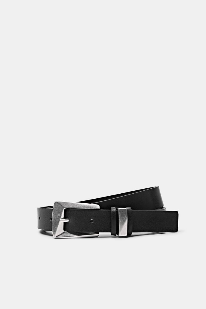 Multi-Loop Leather Belt, BLACK, detail image number 0