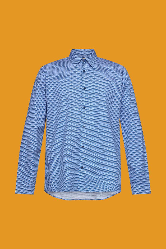 Slim fit shirt with all-over pattern, BLUE, detail image number 6