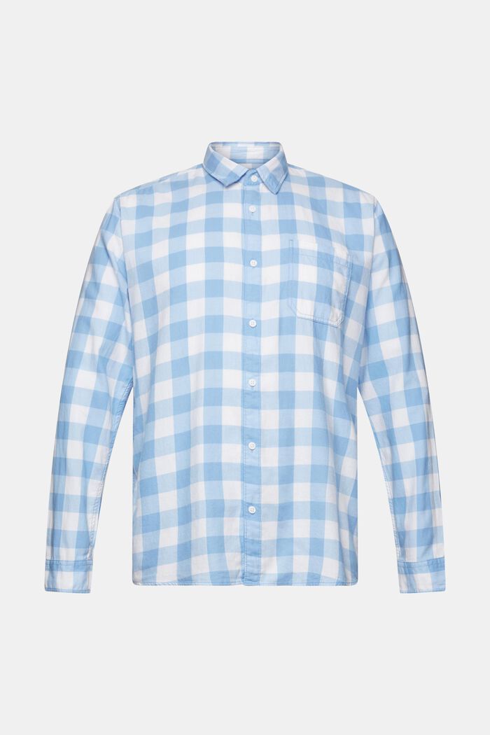Vichy-checked flannel shirt of sustainable cotton, BRIGHT BLUE, detail image number 8