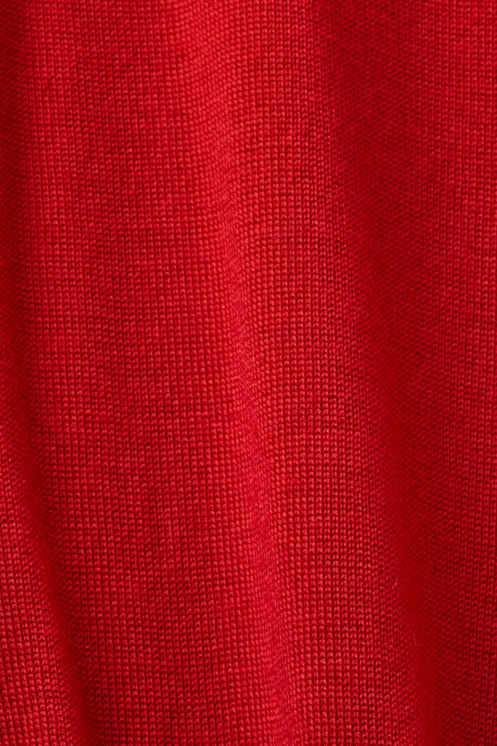 Merino Wool Turtleneck Sweater, DARK RED, detail image number 5