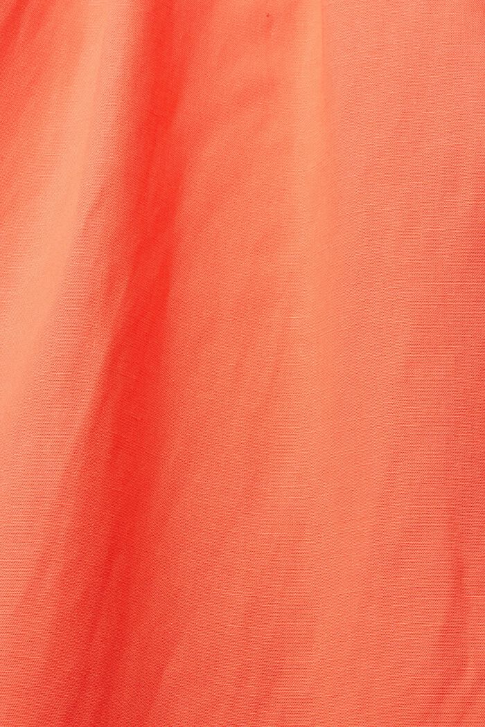 With linen: wide-leg trousers with a cord, CORAL ORANGE, detail image number 4