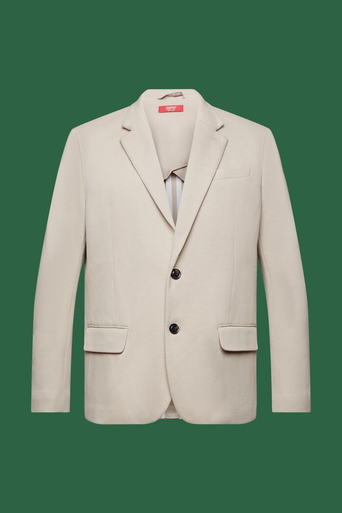 Knitted Piqué-Jersey  Blazer, LIGHT GREY, detail image number 6