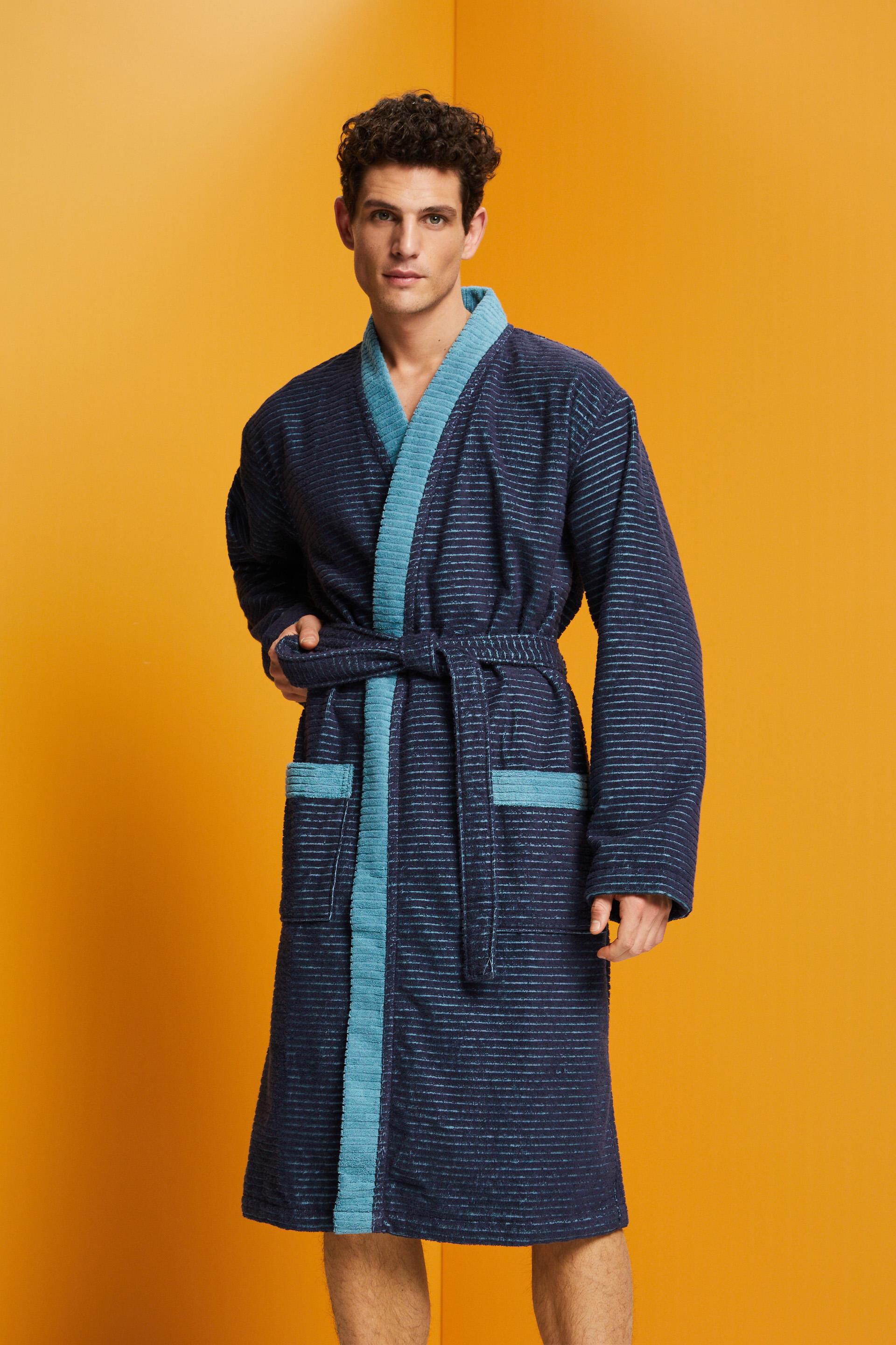 ASOS DESIGN super soft star fleece mini robe in dark blue | ASOS