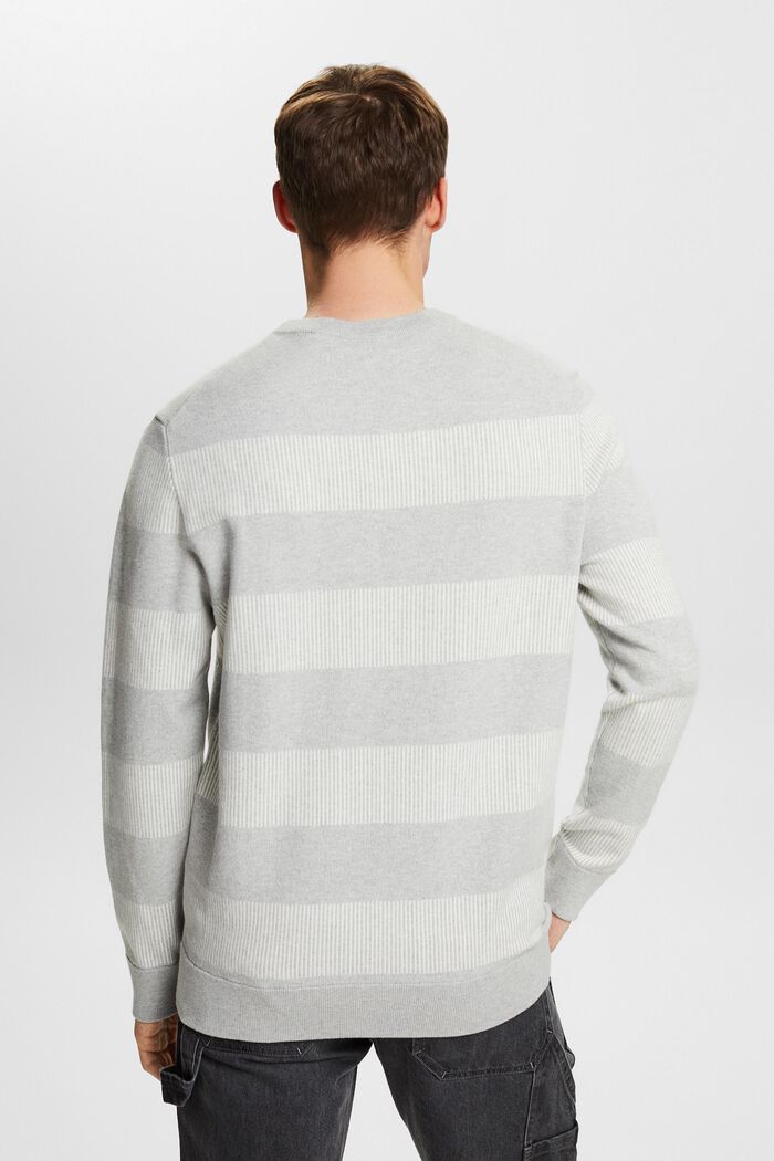 Striped Rib-Knit Sweater, LIGHT GREY, detail image number 3