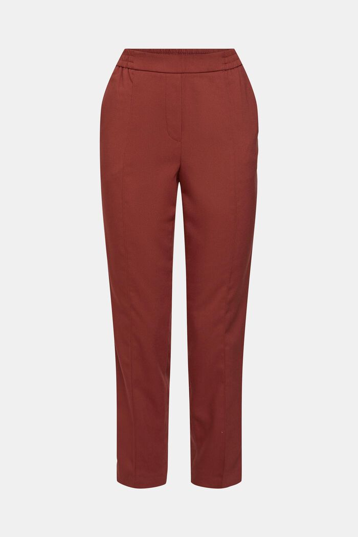 Tapered leg trousers, RUST BROWN, detail image number 7