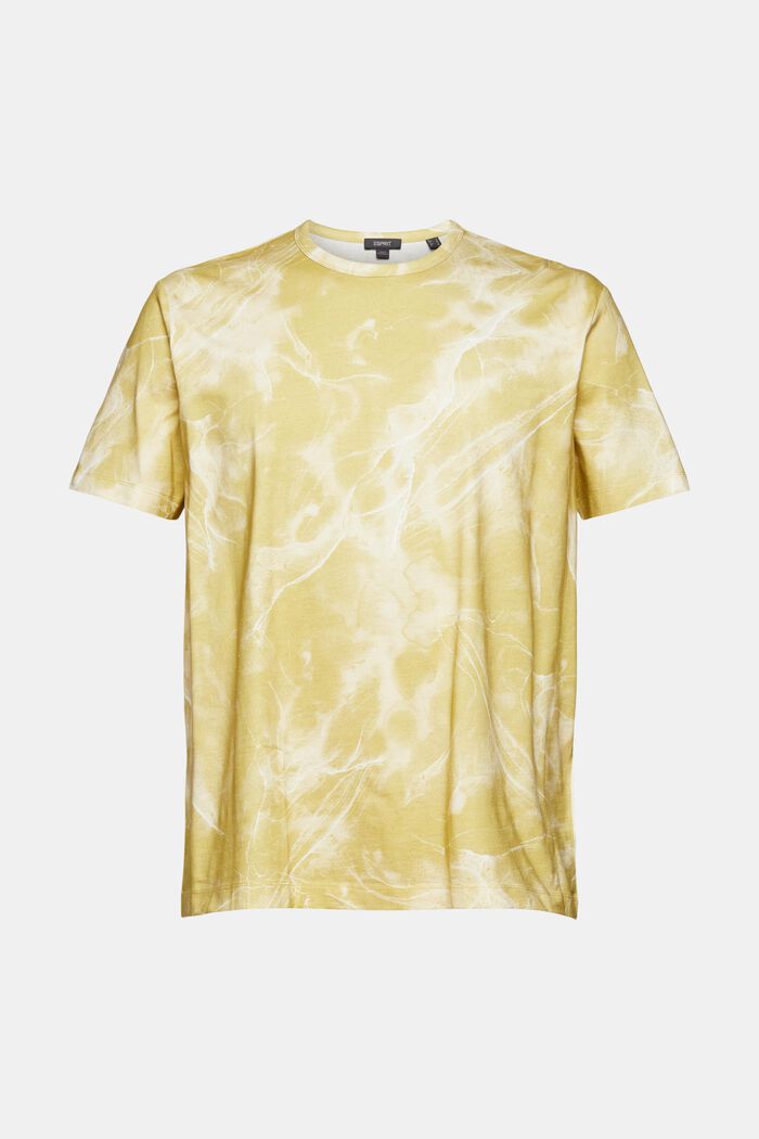 T-shirt with a marbled pattern, LIME YELLOW, overview