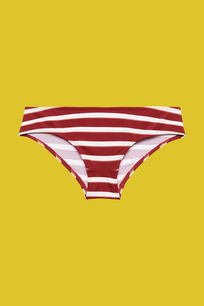 Striped hipster bikini bottoms, DARK RED, detail image number 4