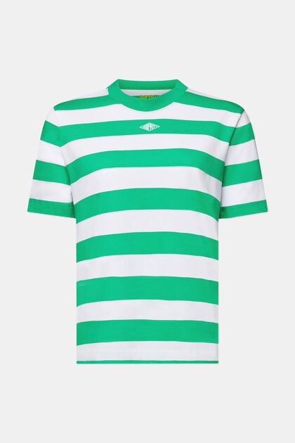 Striped Embroidered Logo T-Shirt