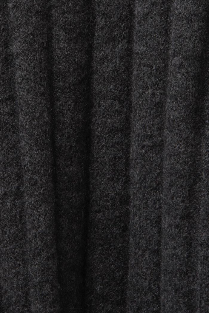 Belted Ribbed Knit Long Cardigan, ANTHRACITE, detail image number 5