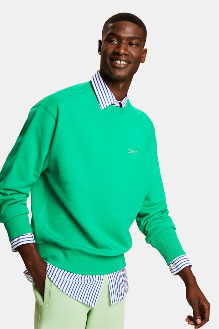 Unisex Logo Fleece Sweatshirt, GREEN, detail image number 4