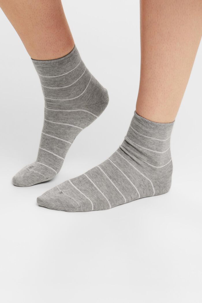 2-Pack Striped Chunky Knit Socks, BLACK/GREY, detail image number 1