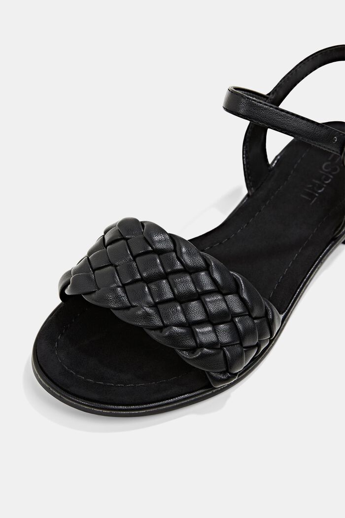 Sandals with braided straps, BLACK, detail image number 4