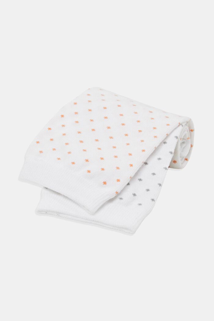 2-Pack Polka Dot Socks, Organic Cotton, OFF WHITE, detail image number 1