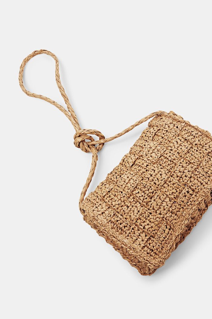Crochet Flap Shoulder Bag, CAMEL, detail image number 1
