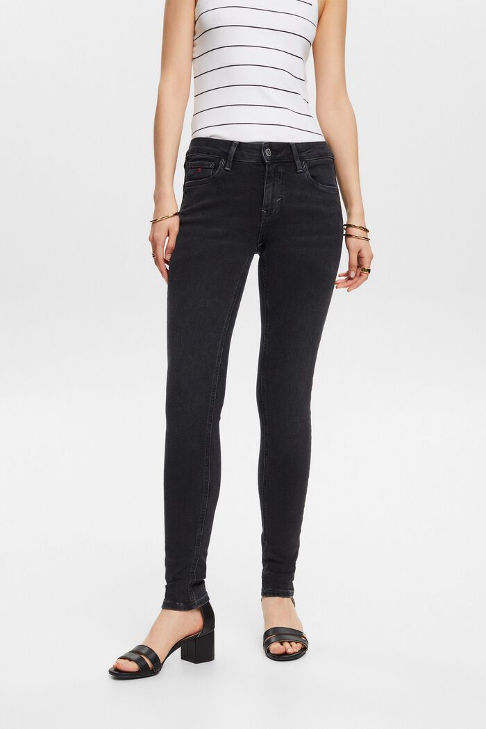 Mid-Rise Skinny Jeans, BLACK RINSE, detail image number 0