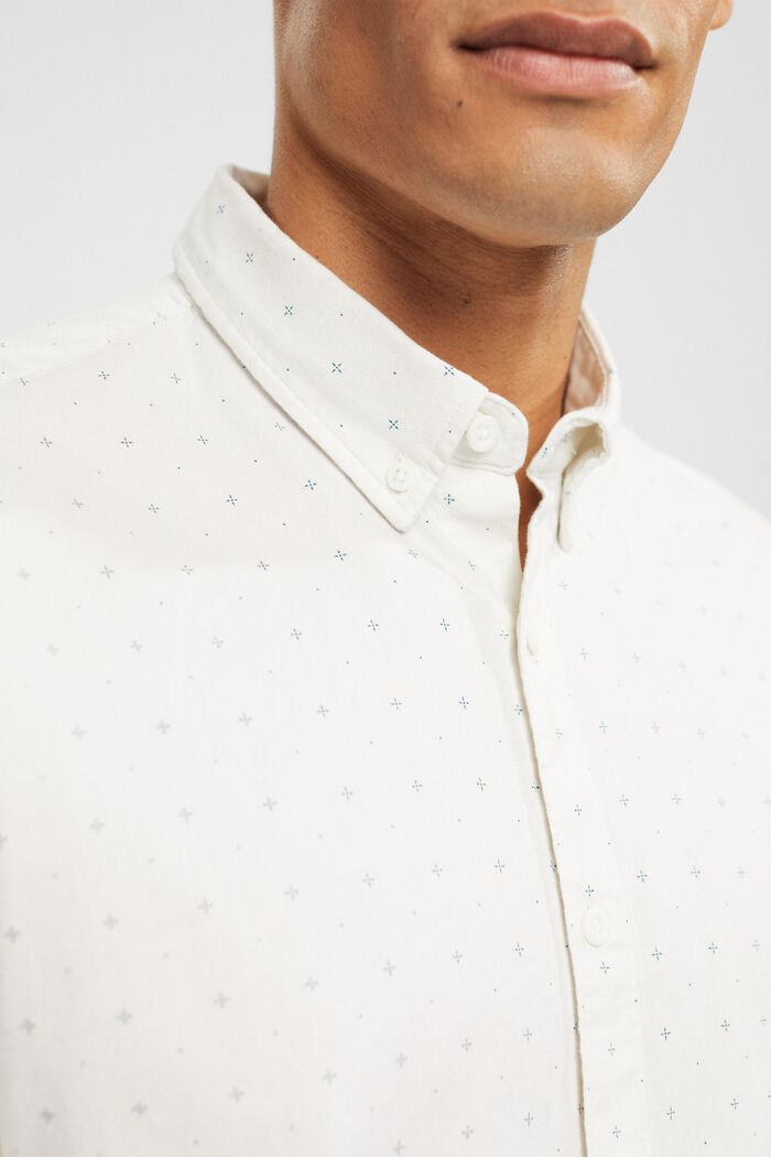 Button-down shirt with micro-print, OFF WHITE, detail image number 2