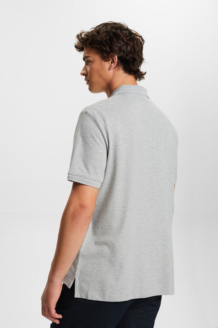 Cotton Pique Polo Shirt, LIGHT GREY, detail image number 4