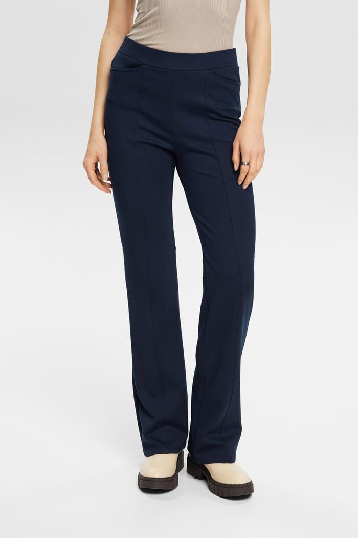 Kick flared trousers, NAVY, detail image number 0