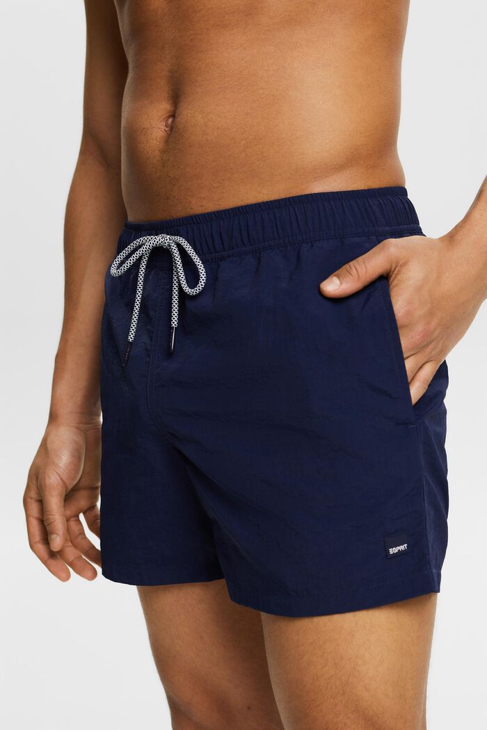 Crinkled Swimming Shorts, DARK BLUE, detail image number 1