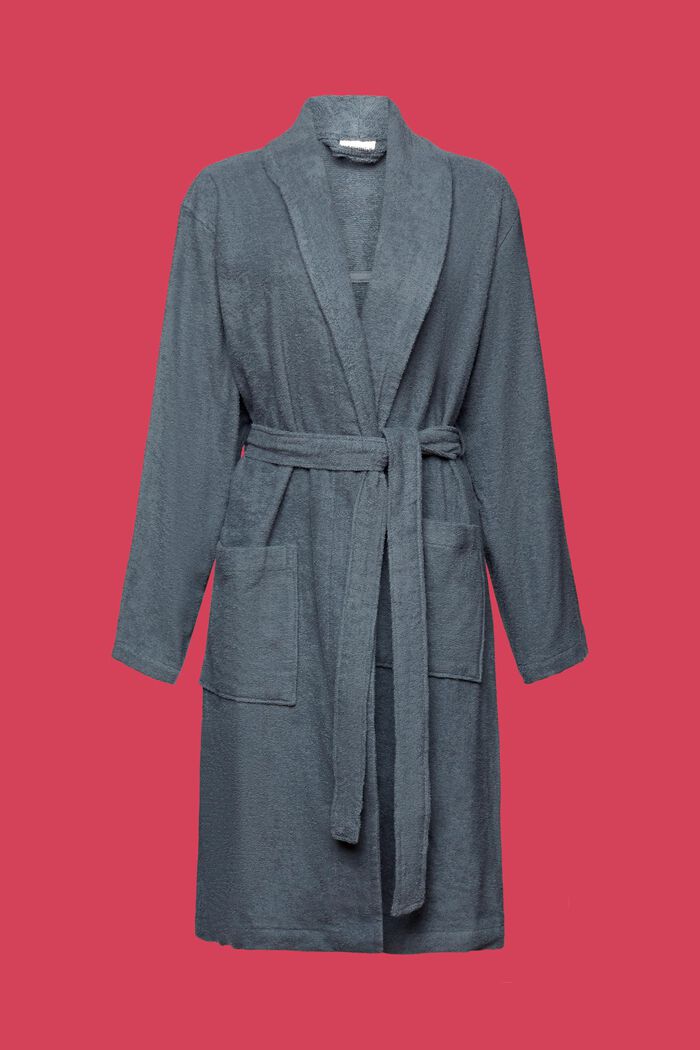 Unisex bathrobe, 100% cotton, GREY STEEL, detail image number 6