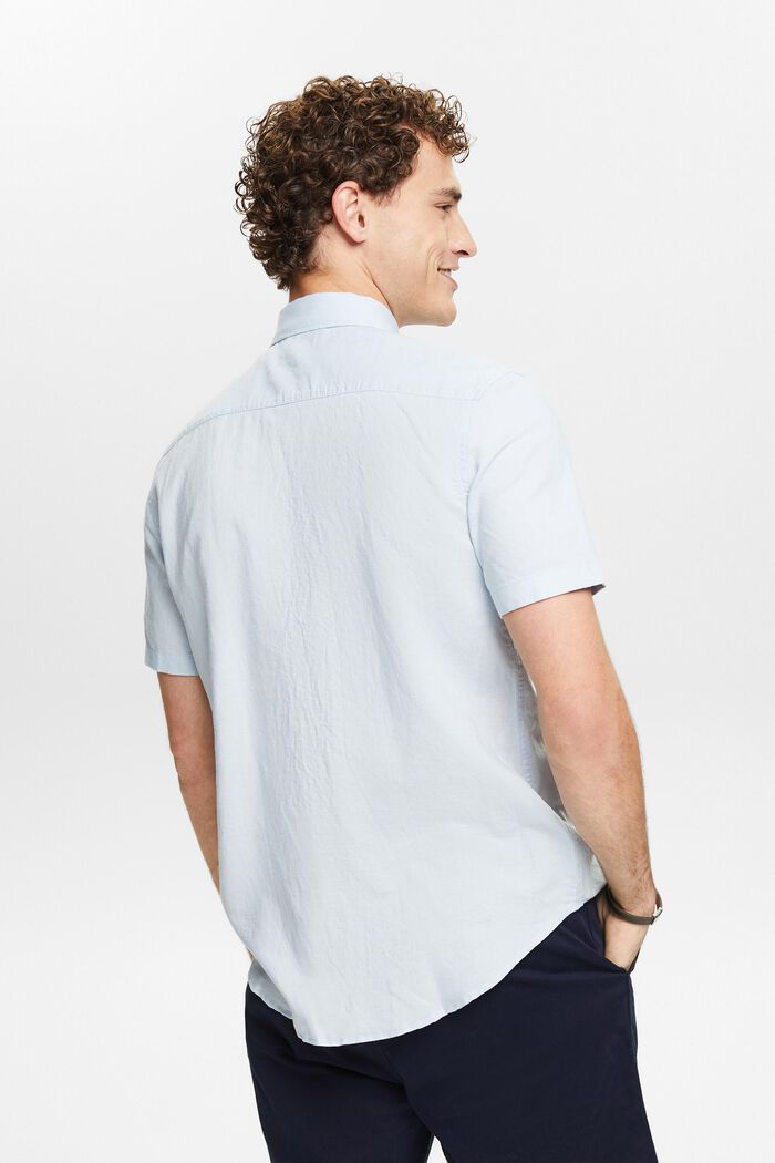 Linen-Cotton Short-Sleeve Shirt, LIGHT BLUE, detail image number 2